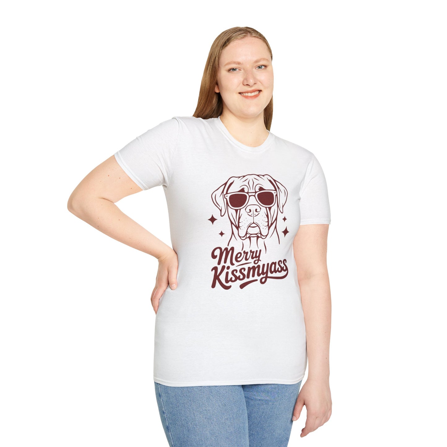 Christmas Unisex T-Shirt 'Merry KissMyAss' Funny Holiday Tee Shirt