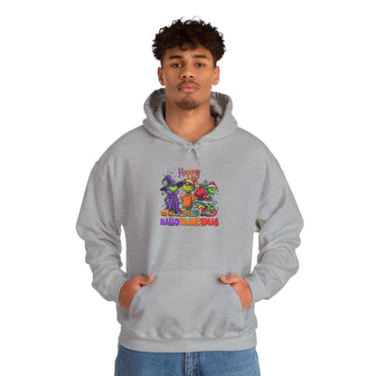Fleece Hoodie: "Happy HalloThankMas"