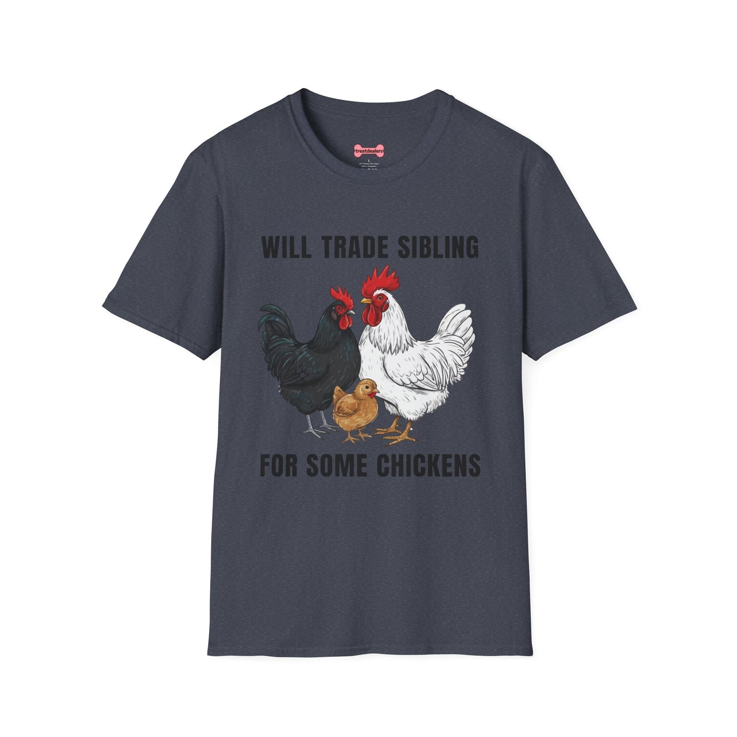 T-Shirt 'Will Trade Sibling For Some Chickens' Funny Shirt Chicken Lover Tee