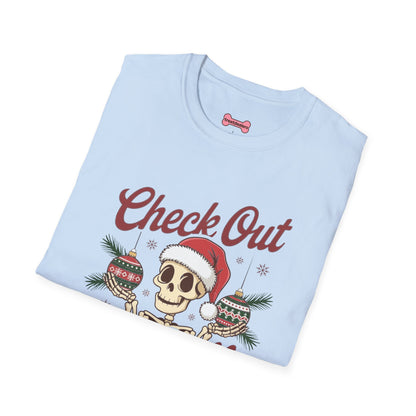Christmas Unisex T-Shirt 'Check out my balls' Funny Holiday Shirt