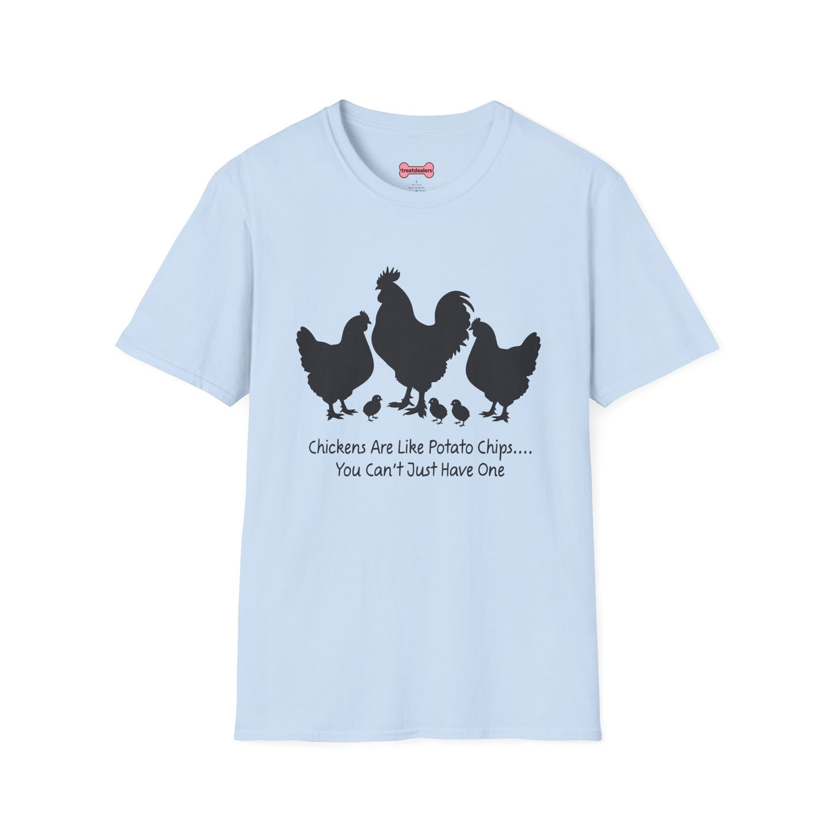 Unisex T-Shirt 'Chickens are like Potato Chips' Funny Shirt Chicken Lover Tee Black