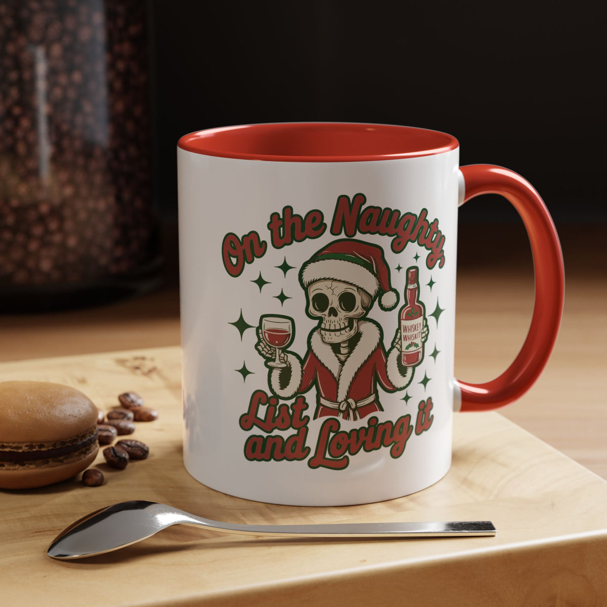 Coffee Mug 'On The Naughty List and Loving It' Christmas