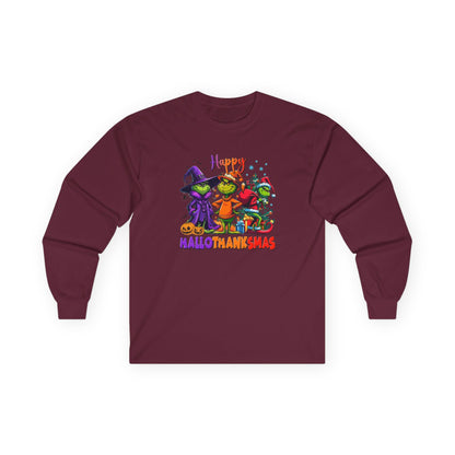 Long Sleeve: "Happy HalloThankMas'