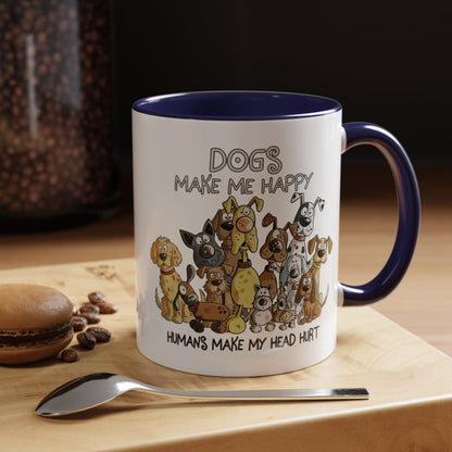 "Dogs make me happy" mug (11oz/15oz)