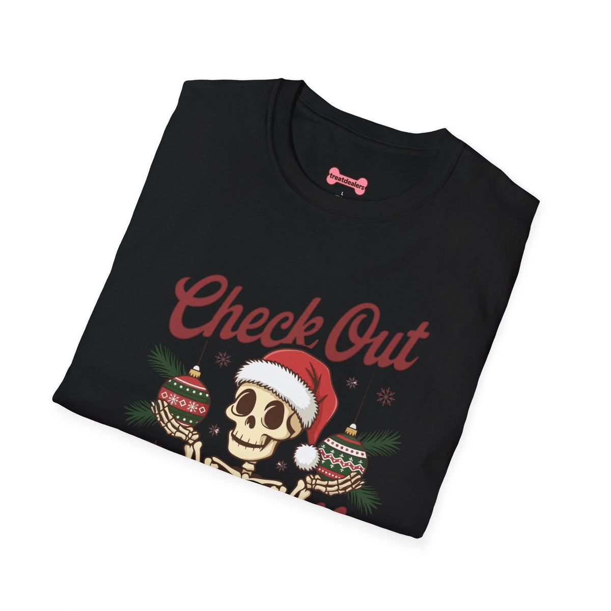 Christmas Unisex T-Shirt 'Check out my balls' Funny Holiday Shirt
