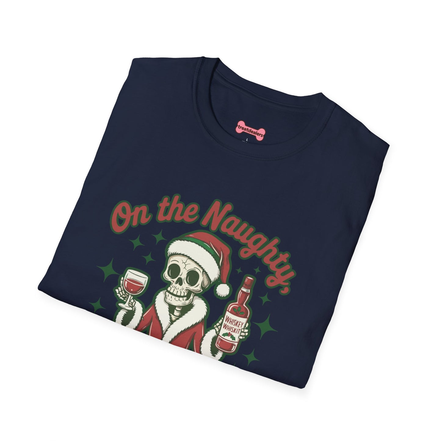 Christmas Unisex T-Shirt 'On the Naughty List and Loving It' Funny Holiday Shirt