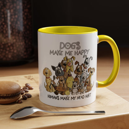 "Dogs make me happy" mug (11oz/15oz)
