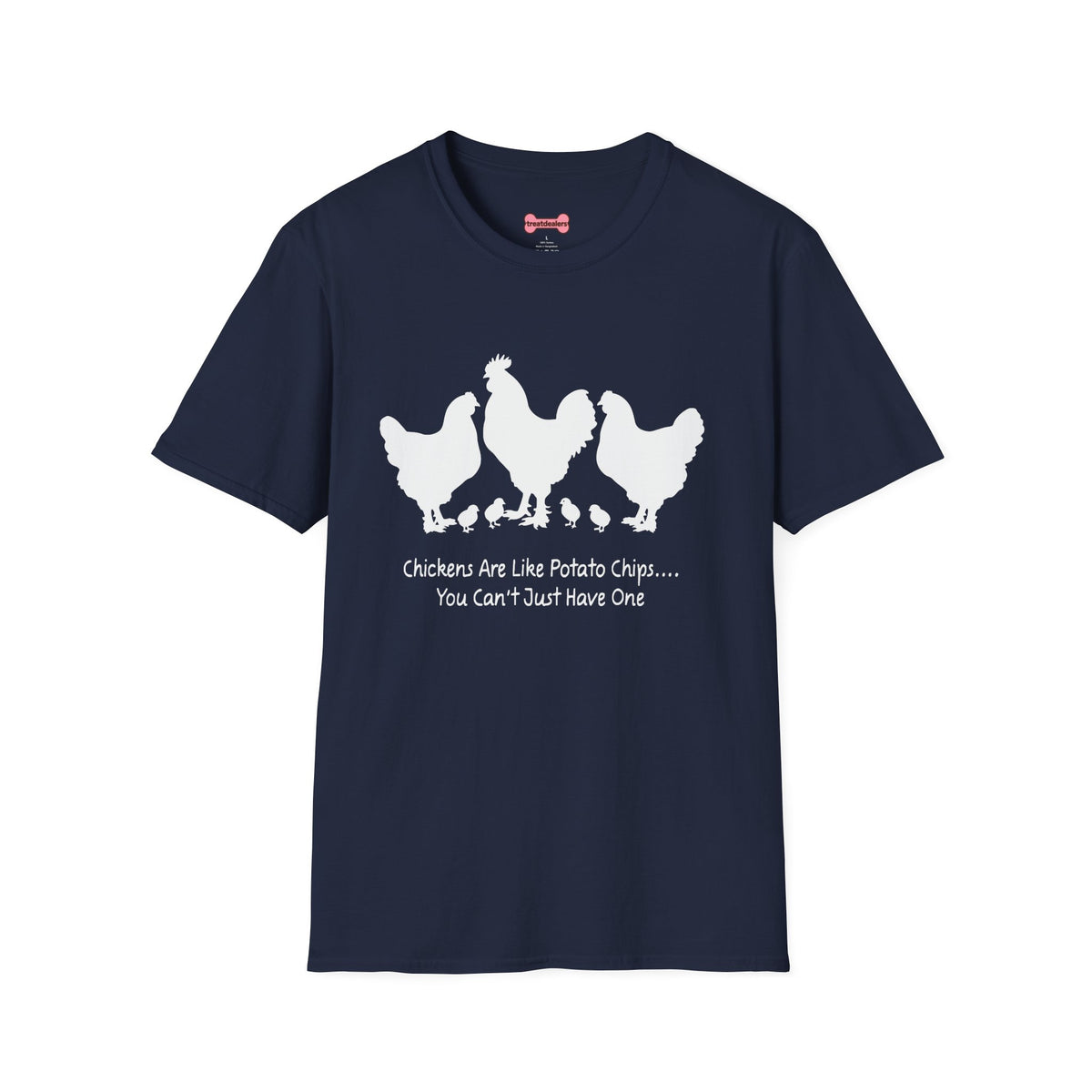 Unisex T-Shirt 'Chickens are like Potato Chips' Funny Shirt Chicken Lover Tee White