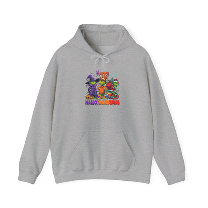 Fleece Hoodie: "Happy HalloThankMas"