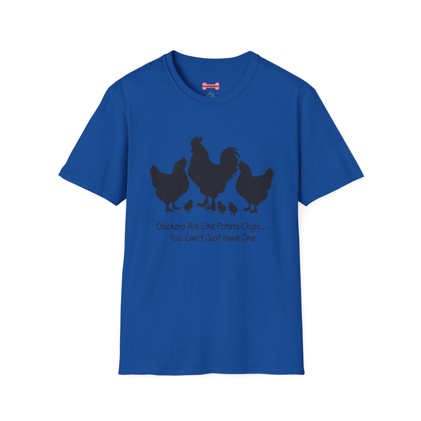 Unisex T-Shirt 'Chickens are like Potato Chips' Funny Shirt Chicken Lover Tee Black