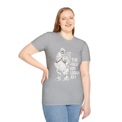 Funny Chicken Lover T-Shirt "The Fuck Are You Lookin' At?" Chicken Graphic Tee