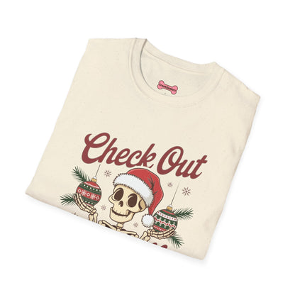 Christmas Unisex T-Shirt 'Check out my balls' Funny Holiday Shirt