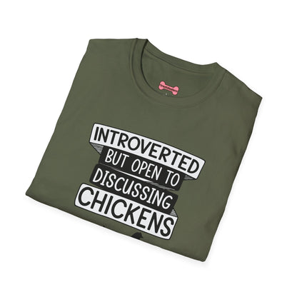 T-Shirt 'Introverted But Open to Discussing Chickens' Funny Shirt chickens Lover Tee