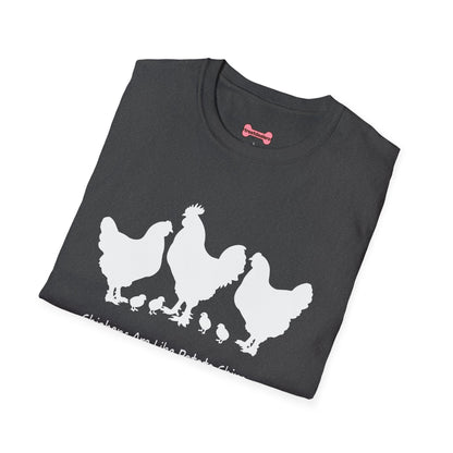 Unisex T-Shirt 'Chickens are like Potato Chips' Funny Shirt Chicken Lover Tee White