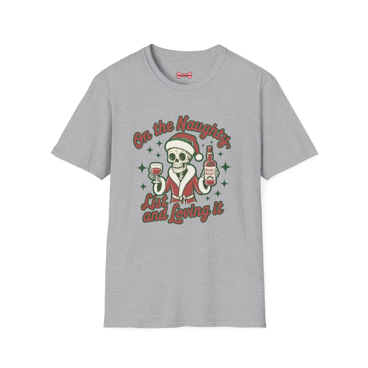 Christmas Unisex T-Shirt 'On the Naughty List and Loving It' Funny Holiday Shirt