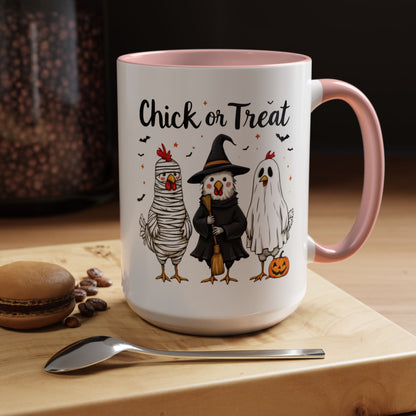 Coffee Tea Mug: Halloween "Chick or Treat" (11, 15oz)