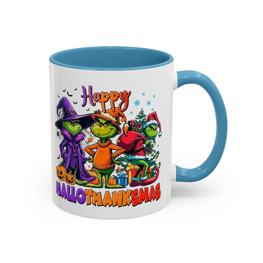 Coffe/Tea Mug: "Happy Hallothanksmas"