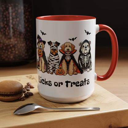 Coffee/Tea Mug - Spooky Halloween "Licks or Treat" (11, 15oz)