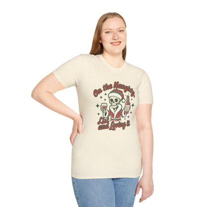 Christmas Unisex T-Shirt 'On the Naughty List and Loving It' Funny Holiday Shirt