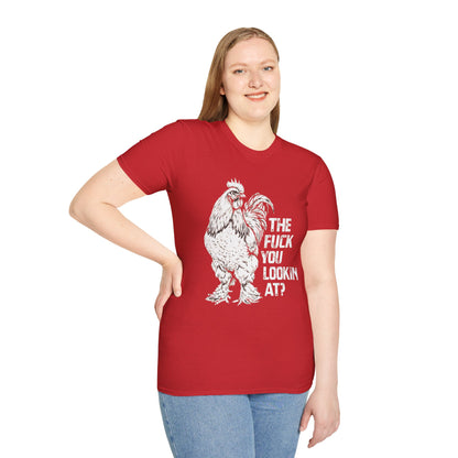 Funny Chicken Lover T-Shirt "The Fuck Are You Lookin' At?" Chicken Graphic Tee