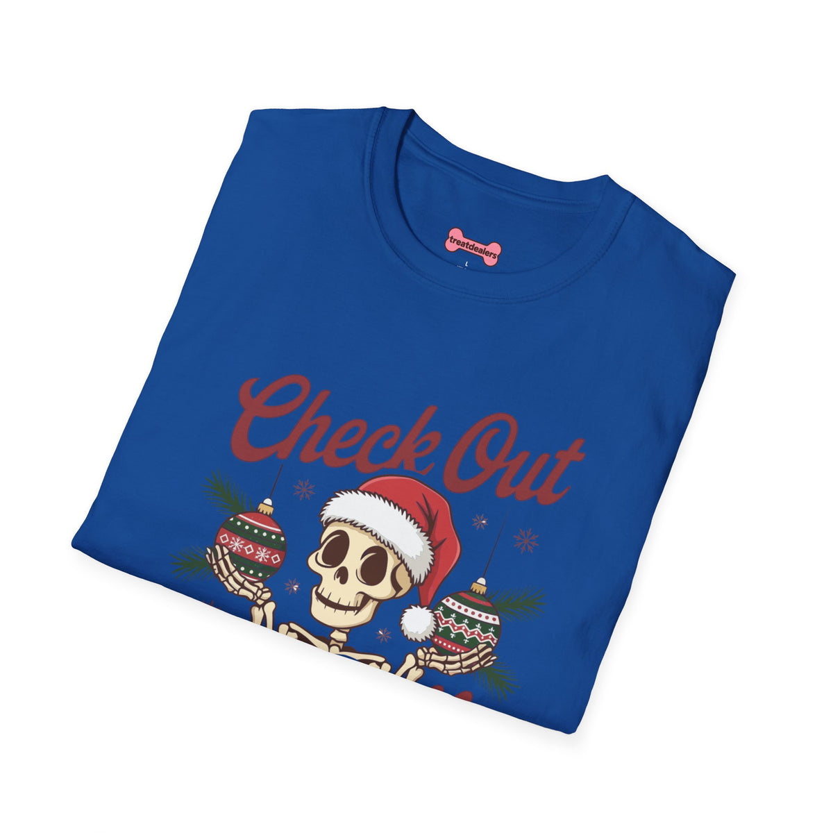 Christmas Unisex T-Shirt 'Check out my balls' Funny Holiday Shirt