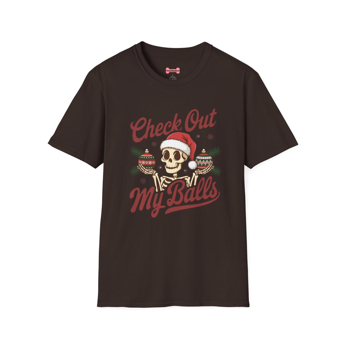 Christmas Unisex T-Shirt 'Check out my balls' Funny Holiday Shirt