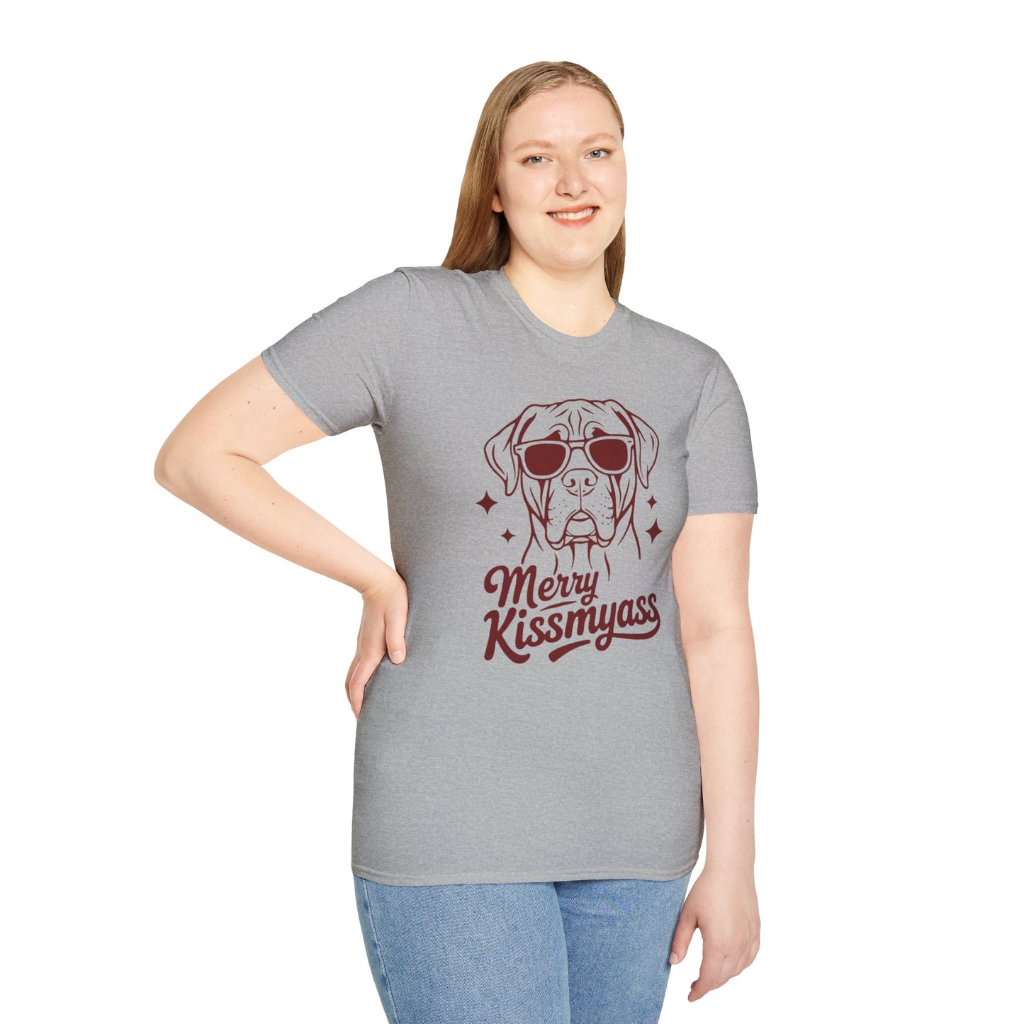 Christmas Unisex T-Shirt 'Merry KissMyAss' Funny Holiday Tee Shirt