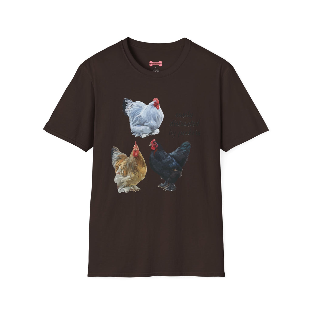 T-Shirt 'Easily Distracted By Peckers' Funny Shirt Chicken Lover Tee
