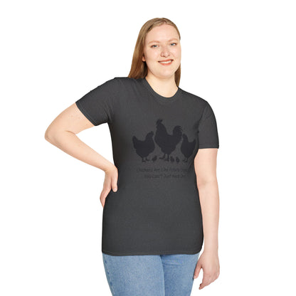 Unisex T-Shirt 'Chickens are like Potato Chips' Funny Shirt Chicken Lover Tee Black