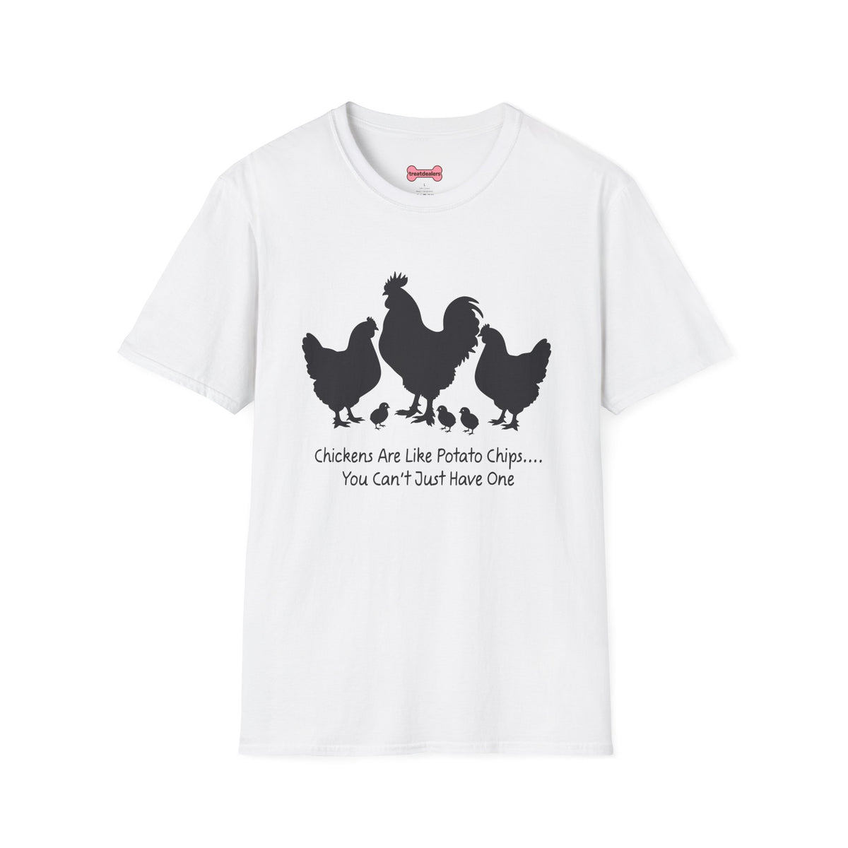 Unisex T-Shirt 'Chickens are like Potato Chips' Funny Shirt Chicken Lover Tee Black