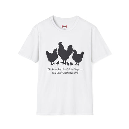 Unisex T-Shirt 'Chickens are like Potato Chips' Funny Shirt Chicken Lover Tee Black